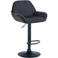 BARHOCKER Braga Samt 89-109x51x52 cm schwarz - Schwarz, Textil (51/89/52cm) - furnicato