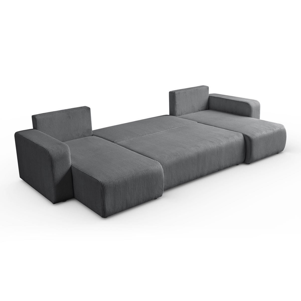 Ecksofa PRESTIGE U mit Schlaffunktion, Poso 60 - Grau, Textil (317/83/143cm) - Lookway