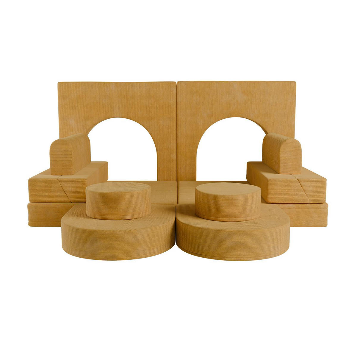 KINDERSOFA Kayo cord gelb - Gelb, Textil (150/50/75cm) - Juskys