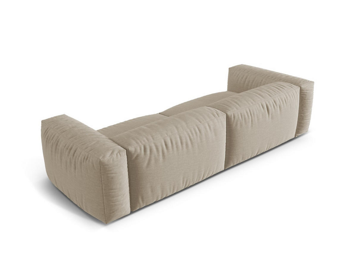 SOFA modular Martina aus strukturiertem Stoff leichtes beige 4 Sitzplätze - Creme, Textil (320/75/106cm) - Micadoni