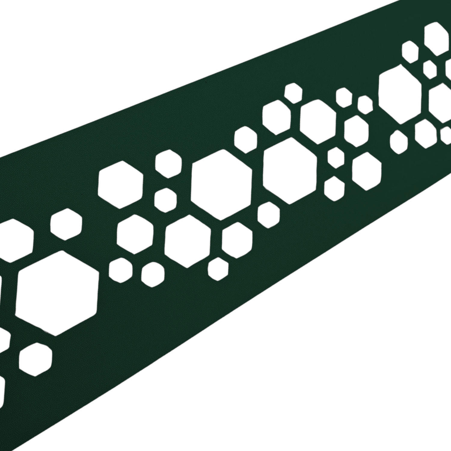 SICHTSCHUTZSTREIFEN PREMIUM Dekor Hexagon Einzelstreifen Grün 2,55m - Grün, Kunststoff (255/19cm) - ZAUN|ZU