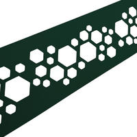 SICHTSCHUTZSTREIFEN PREMIUM Dekor Hexagon Einzelstreifen Grün 2,55m - Grün, Kunststoff (255/19cm) - ZAUN|ZU