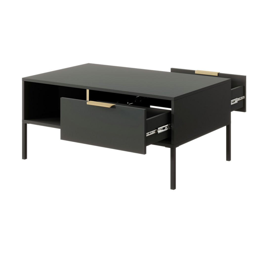 Thumbnail - Komodee Couchtisch, Anthrazit, Holzwerkstoff, 2 Schubladen, 60x45x97 cm, Wohnzimmer, Wohnzimmertische, Couchtische