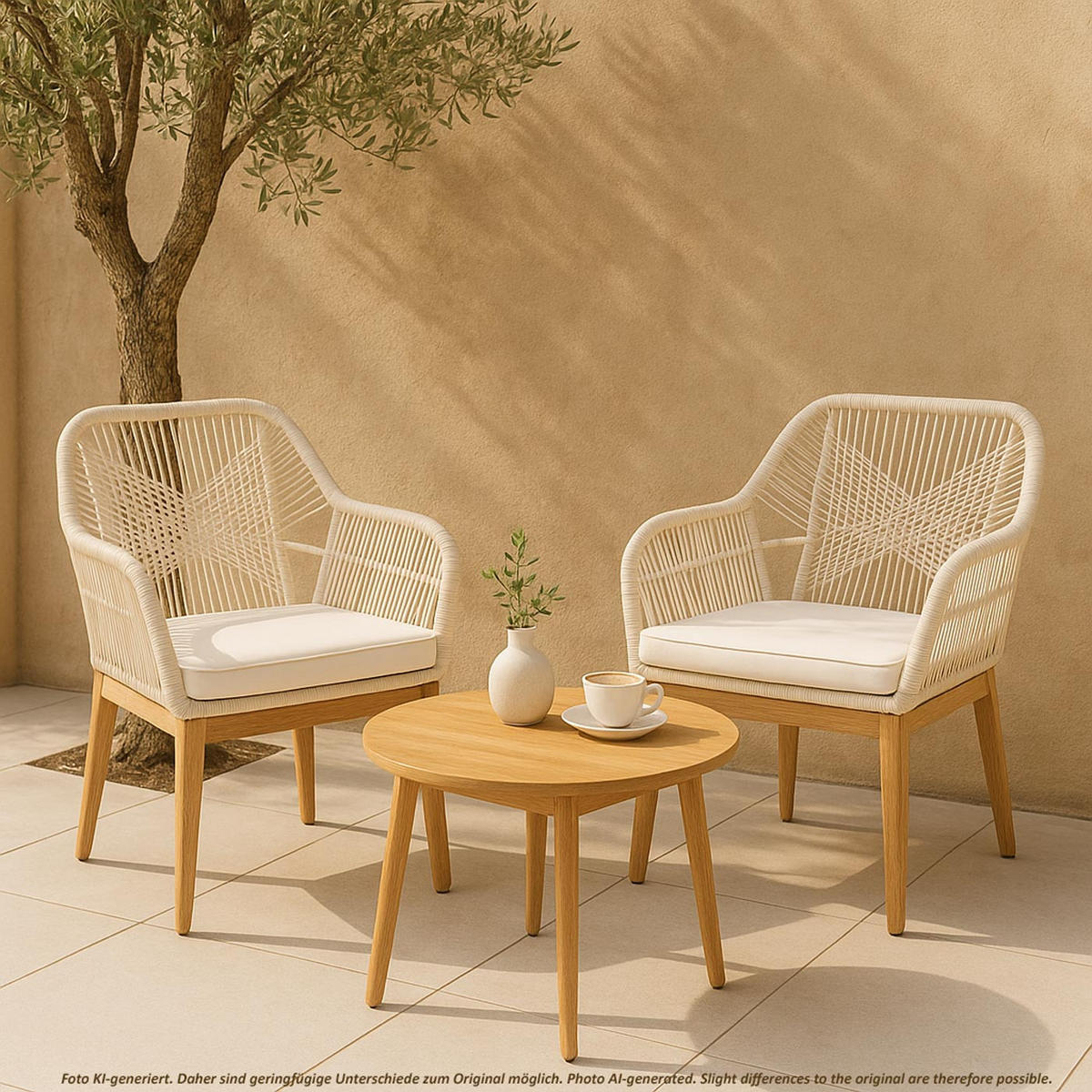 GARTENSTUHL H56B Beige - Beige, Holz (58/85/59cm) - MCW