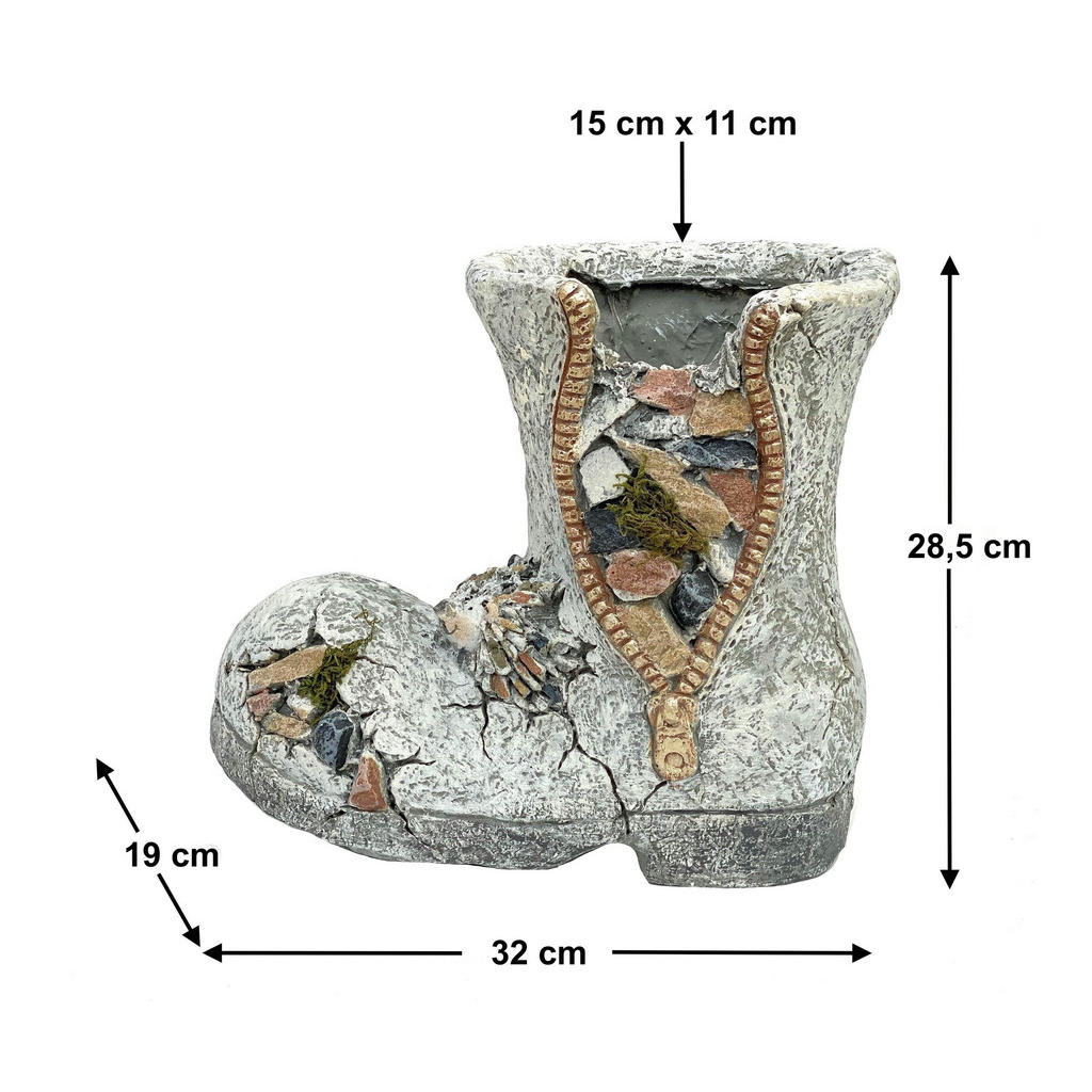 Thumbnail - Xxxl Pflanztopf, Grau, Naturmaterialien, 32x28.5x19 cm, Dekoration, Blumen & Zubehör, Übertöpfe