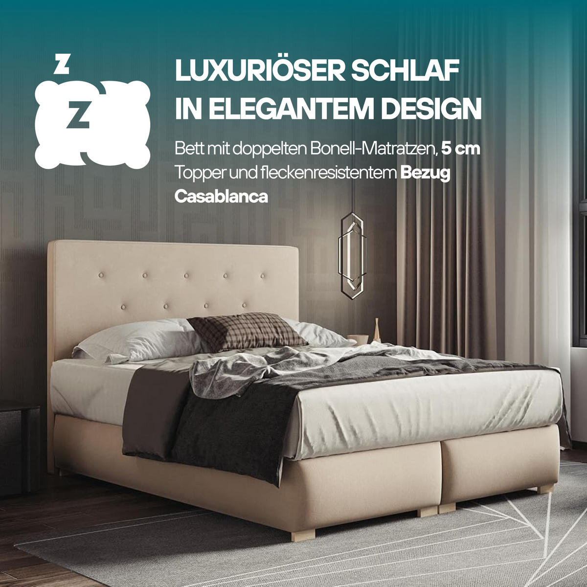 BOXBETT LUPIN, 140 x 200 cm, Double Bed für Schlafzimmer, Elegant Matratze und Bettkasten, Rosa - Rosa, Holz/Textil (140/200cm) - Trada