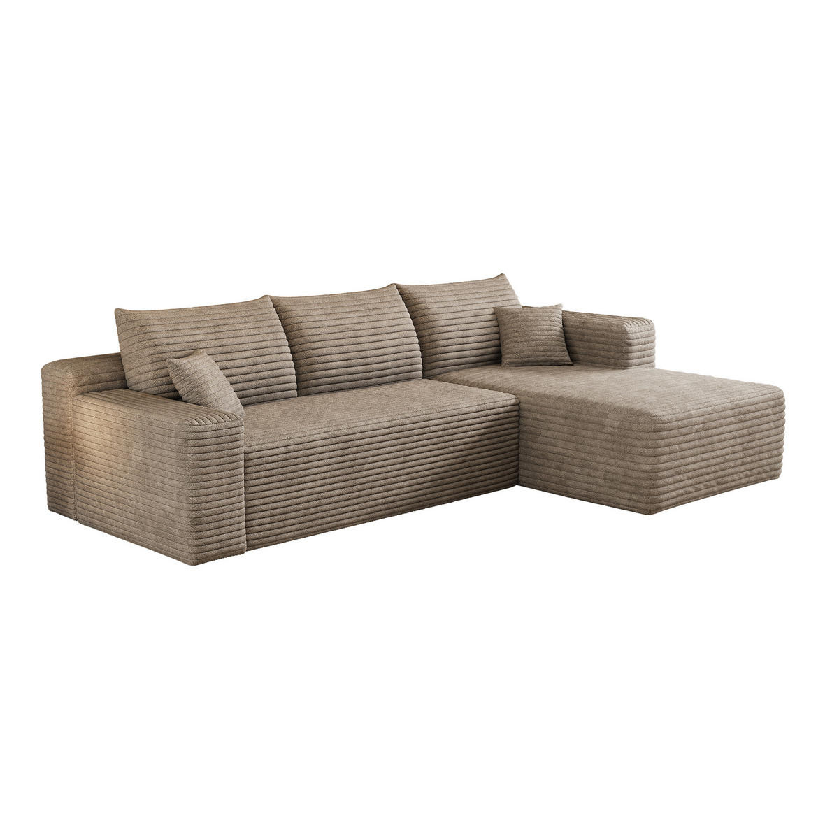 L-FÖRMIGES ECKSOFA Camel 241/151/58 cm 3-Sitzer Ohne Montage - Cognac, Textil (241/151cm) - PANGIVO