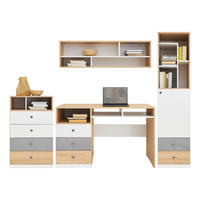 JUGENDZIMMER-SET POKO A 4-teilig in Biskuiteiche / Weiß Lux / Grau - Eichefarben/Weiß, Holzwerkstoff (230/190/55cm) - Deine Möbel 24