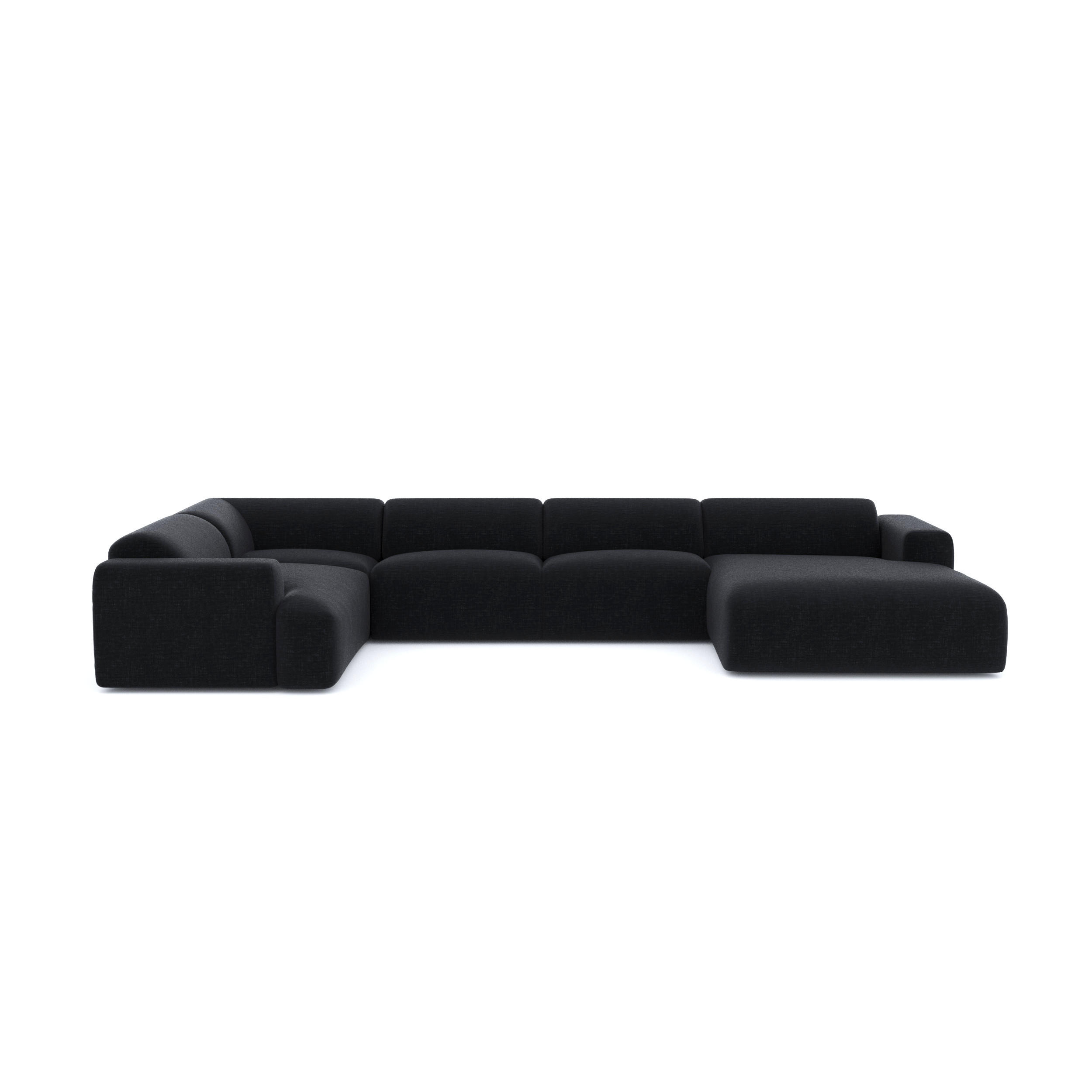 WOHNLANDSCHAFT Texturierter Samt Anthrazit 354cm - Dunkelgrau/Anthrazit, Textil (354/73/164cm) - Sia Home
