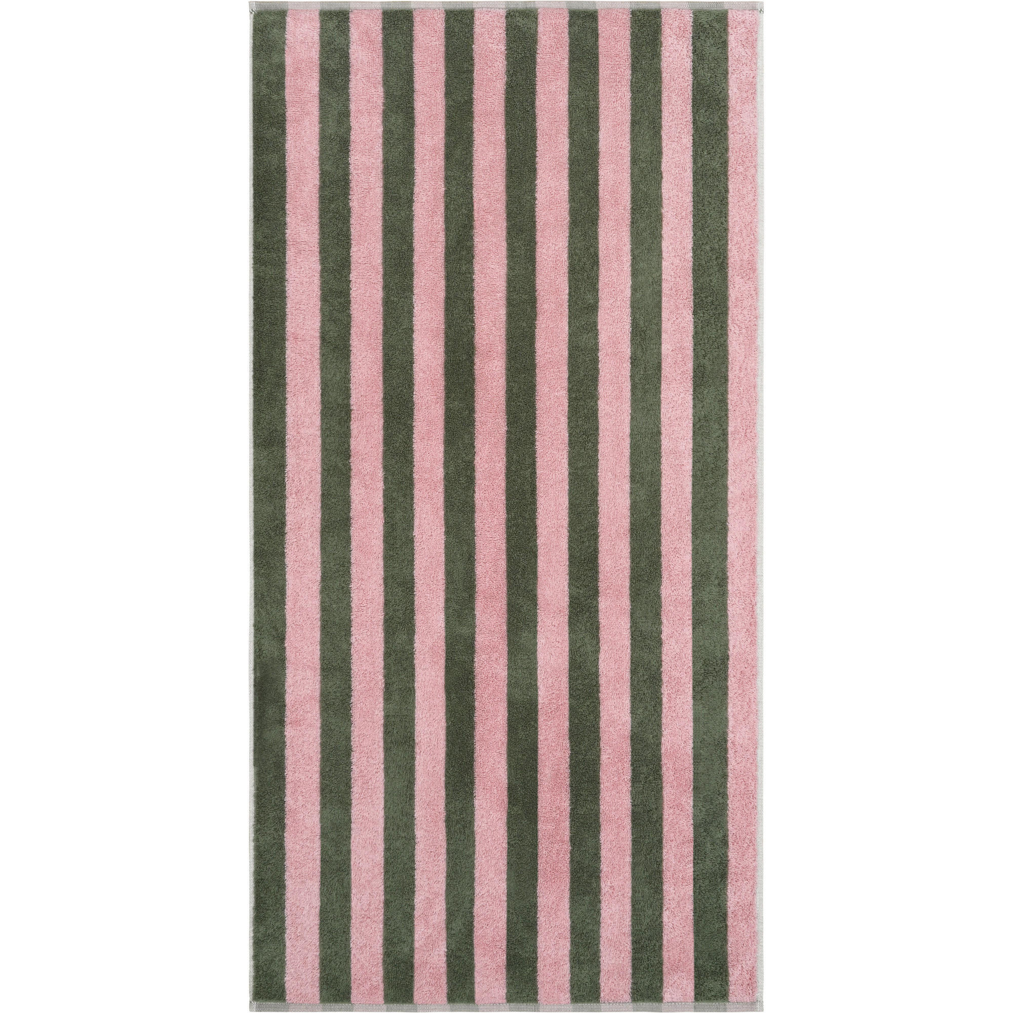 HANDTUCH BOLD STREIFEN 6277 OLIV/ROSA - 42 - Grün, Textil (50/100cm) - Cawoe