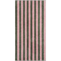 HANDTUCH BOLD STREIFEN 6277 OLIV/ROSA - 42 - Grün, Textil (50/100cm) - Cawoe