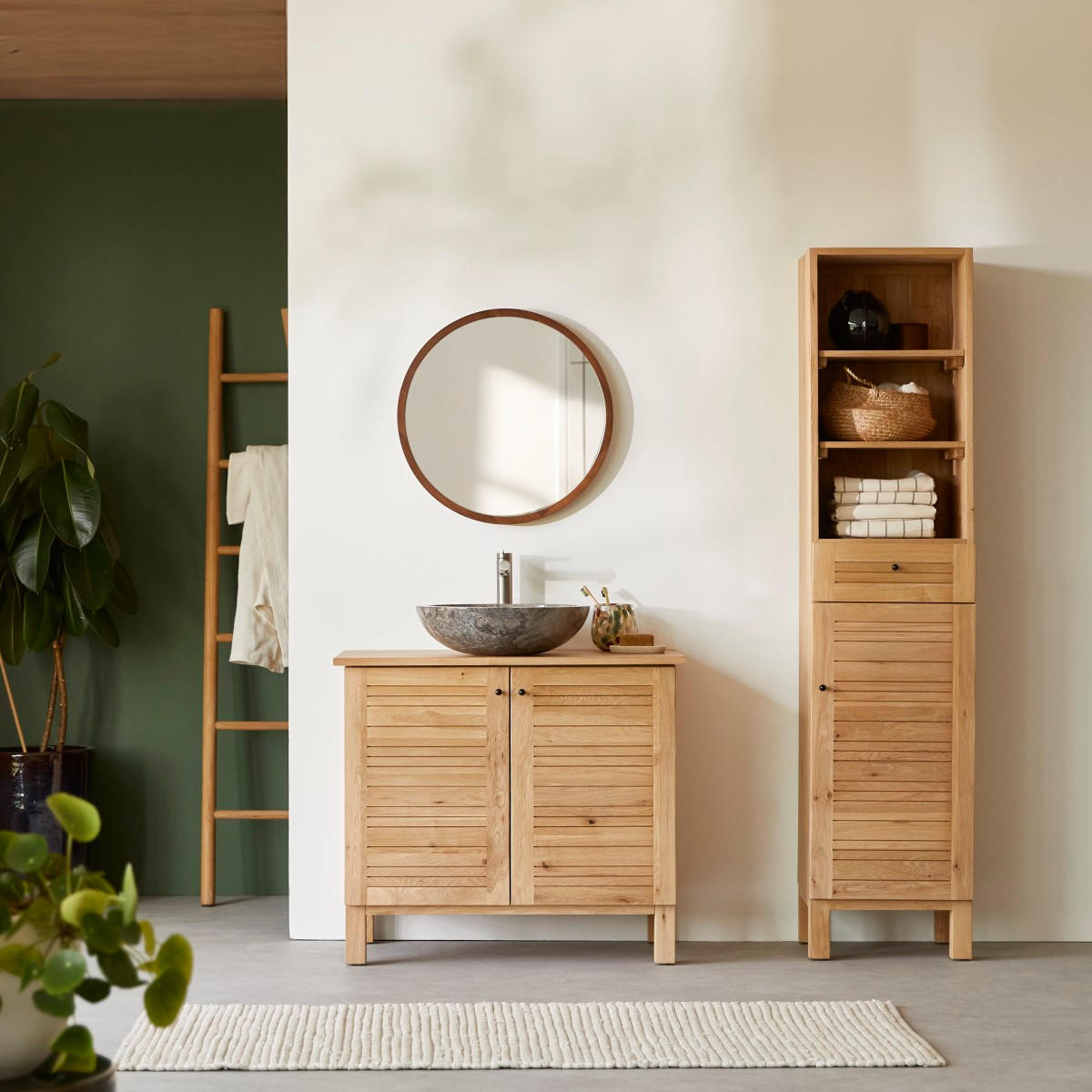 WASCHTISCHUNTERSCHRANK Soho Natur aus Eiche - Naturfarben, Holz (85/75/45cm) - Tikamoon