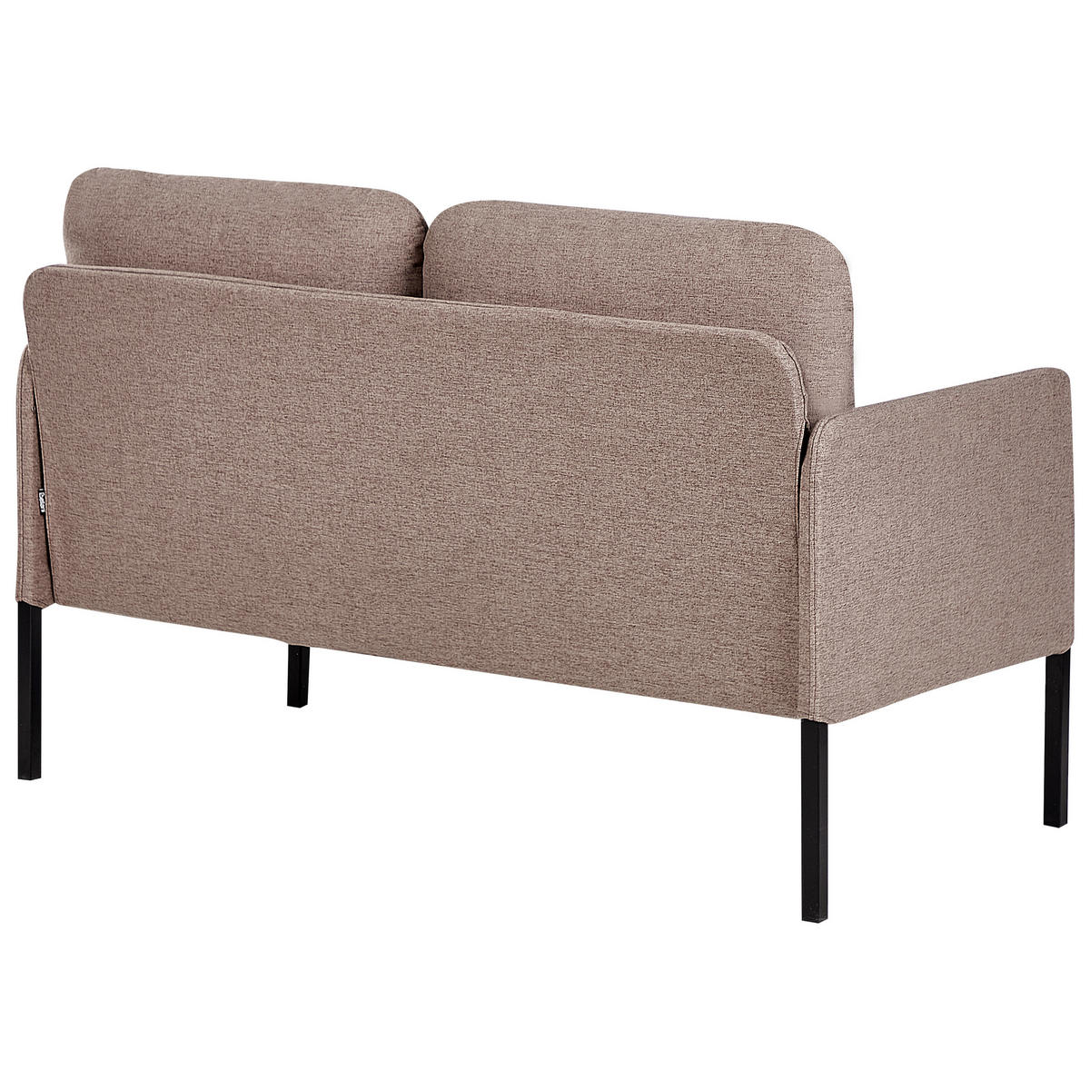 2-SITZER-SOFA hellbraun Lahti - Schwarz/Braun, Textil (124/70/70cm) - Beliani
