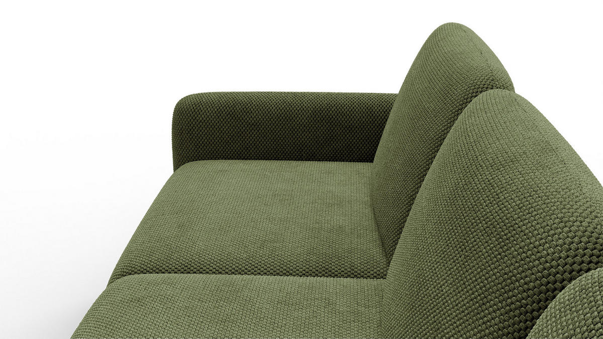 ECKSOFA FEBE 5-Sitzer rechts, olivgrün - Schwarz/Olivgrün, Holz/Textil (271/190cm) - Courtois Laville