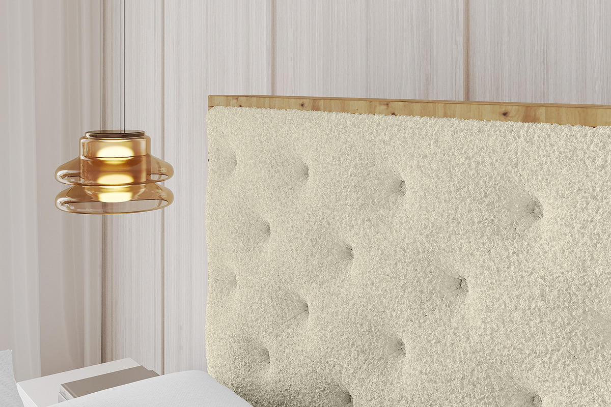 POLSTERBETT mit Bettkasten und Lattenrost, Boxbett ohne Matratze - ENZO3 200x200 Beige - Taupe, Holzwerkstoff/Textil (200/200cm) - ALTDECOR