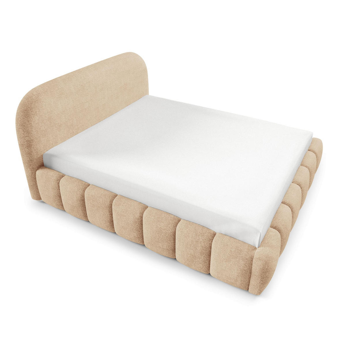 POLSTERBETT BELLURE mit Bettkasten 180x200,Doppelbett mit Stauraum,Lattenrost,Boxspringbett-Optik,ohne Matratze-Beige - Beige, Holz (180/200cm) - Furnistar