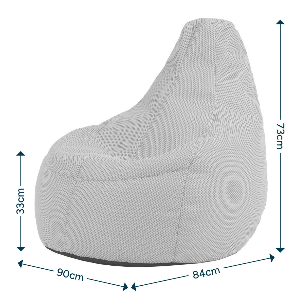 SITZSACK Liegesessel Dalton Techmesh Gaming - Schwarz, Textil (90/73/84cm) - icon