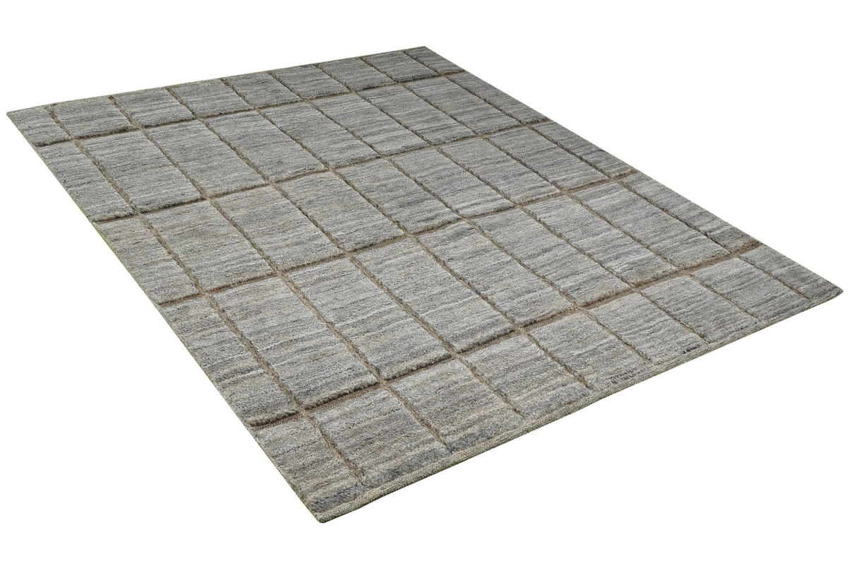 TEPPICH Gabbeh Grau 185/162 cm Schurwolle - Grau, Textil (162/185cm) - Looma