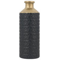 DEKOVASE Steinzeug schwarz Arsin - Schwarz, Stein (39cm) - Beliani
