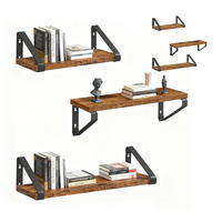 WANDREGAL-SET - Braun, Holzwerkstoff/Metall (40/11/12cm) - Relaxdays