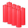 STUMPENKERZEN 8er Pack "Rot", Größe Ø7cm x Höhe: 20 cm - Rot, Naturmaterialien (7/20cm) - Bestlivings