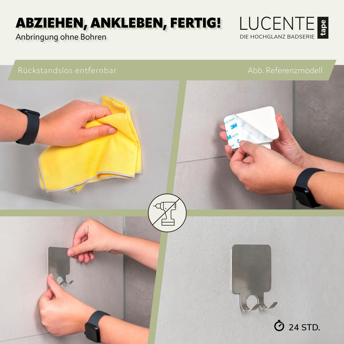 DUSCHABZIEHER LUCENTE TAPE verchromt - Chromfarben, Metall (26.5/17.5/2.5cm) - bremermann