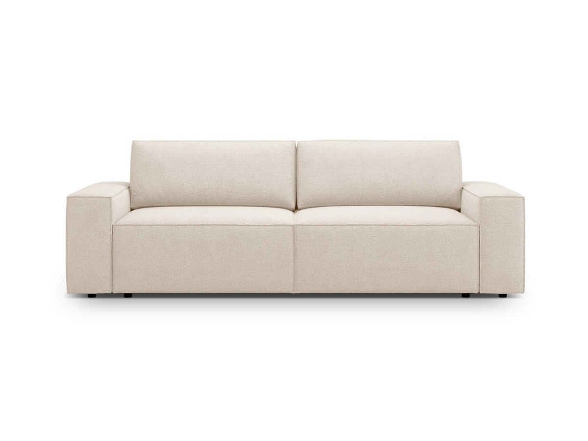 SOFA ausklappbar mit Bettkasten Jodie aus Boucle beige 3 Sitzplätze - Beige, Textil (107/86/247cm) - Micadoni