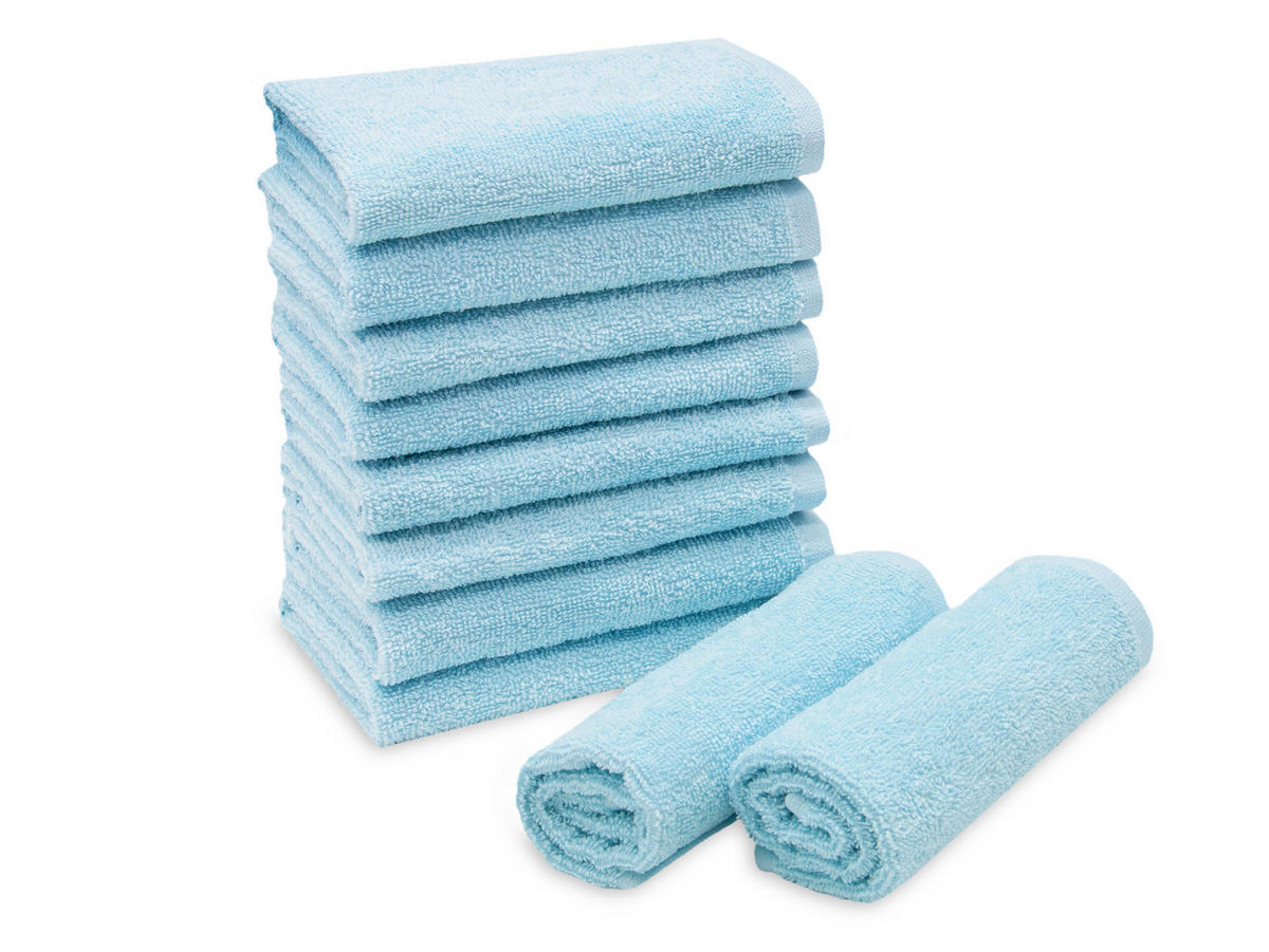 SEIFTÜCHER, 10er-Set, 30x30 cm, 100% Baumwolle, Blau - Hellblau, Textil (30/30cm) - Zollner