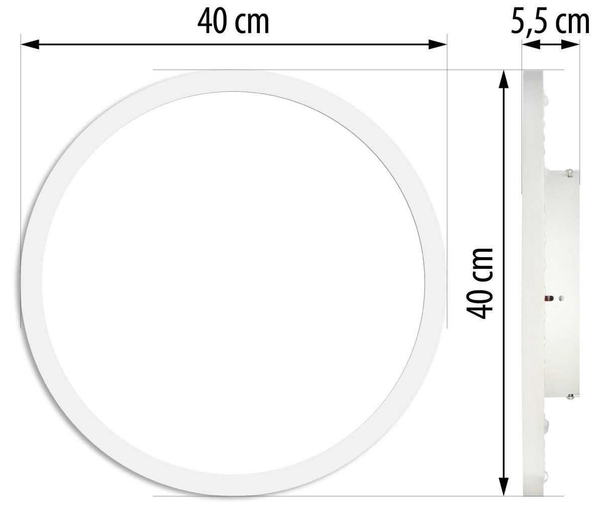 LED-DECKENLEUCHTE - rund 40cm mit RGB-Hintergrundbeleuchtung und Fernbedienung, dimmbar - Weiß, Kunststoff (5.5/40/40cm) - Northpoint