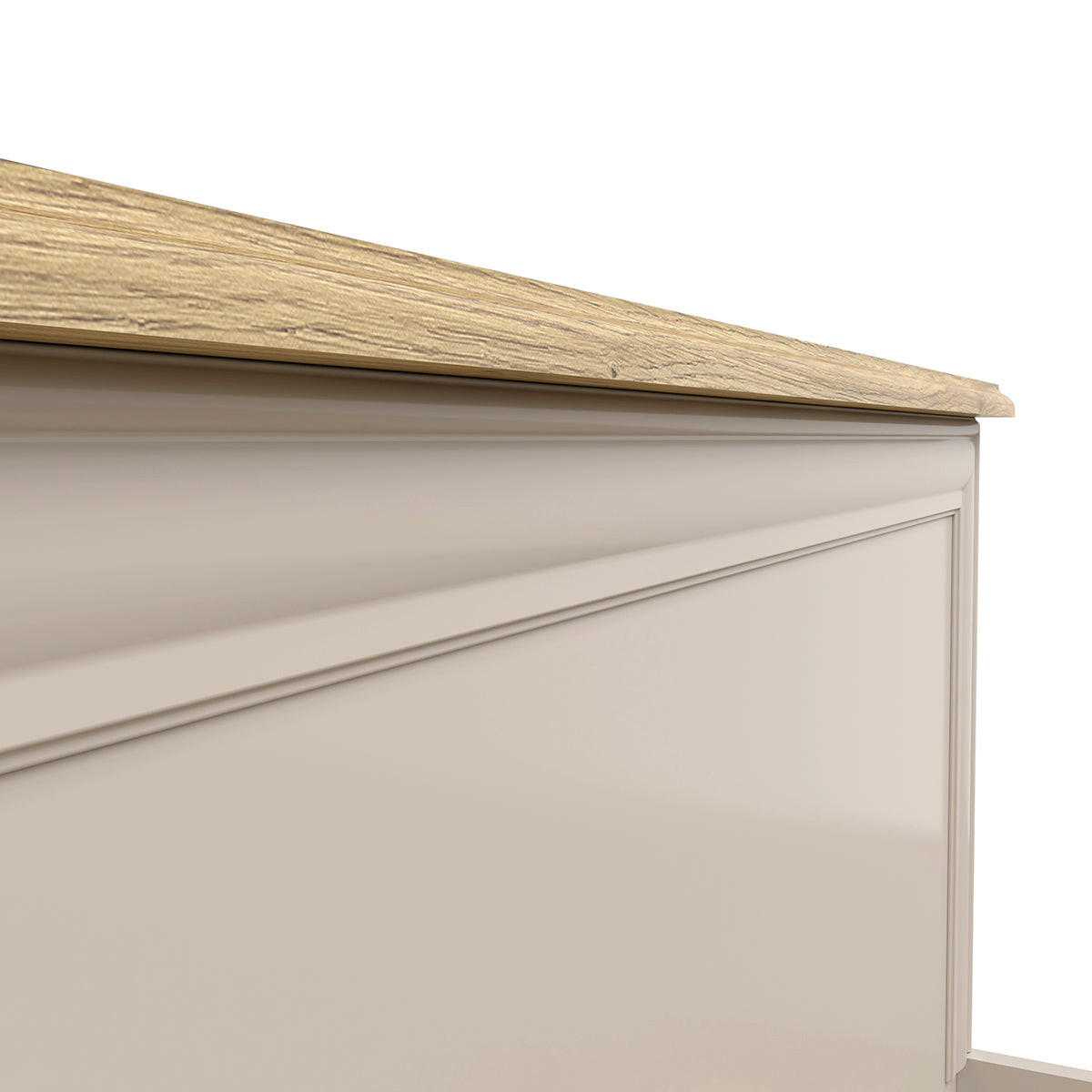 BOXBETT 160/200 Perle Kaschmir und Eichenholz-Optik - Beige, Holzwerkstoff (160/200cm) - Petits-meubles