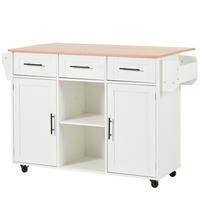 KÜCHENINSEL 139/91,5/46(71) cm Weiß aus MDF mit klappbarer Tischplatte - Weiß, Holzwerkstoff (46/91.5/139cm) - OKMYHOME