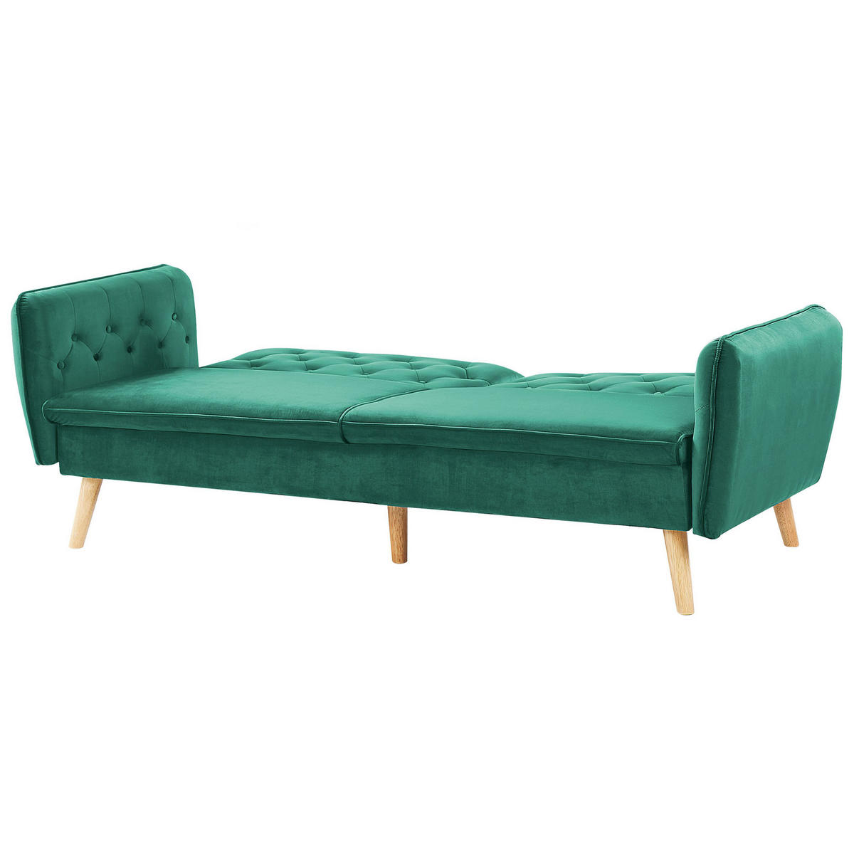 2-SITZER-SCHLAFSOFA Samtstoff Dunkelgrün Bardu - Dunkelgrün, Textil (213/84/106cm) - Beliani