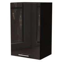 KÜCHENHÄNGESCHRANK Essen W2/45 Schwarz Hochglanz / Schwarz Matt 45 / 32,5 / 72cm - Schwarz Hochglanz/Schwarz, Holz/Holzwerkstoff (45/72/32.5cm) - Feldmann-Wohnen