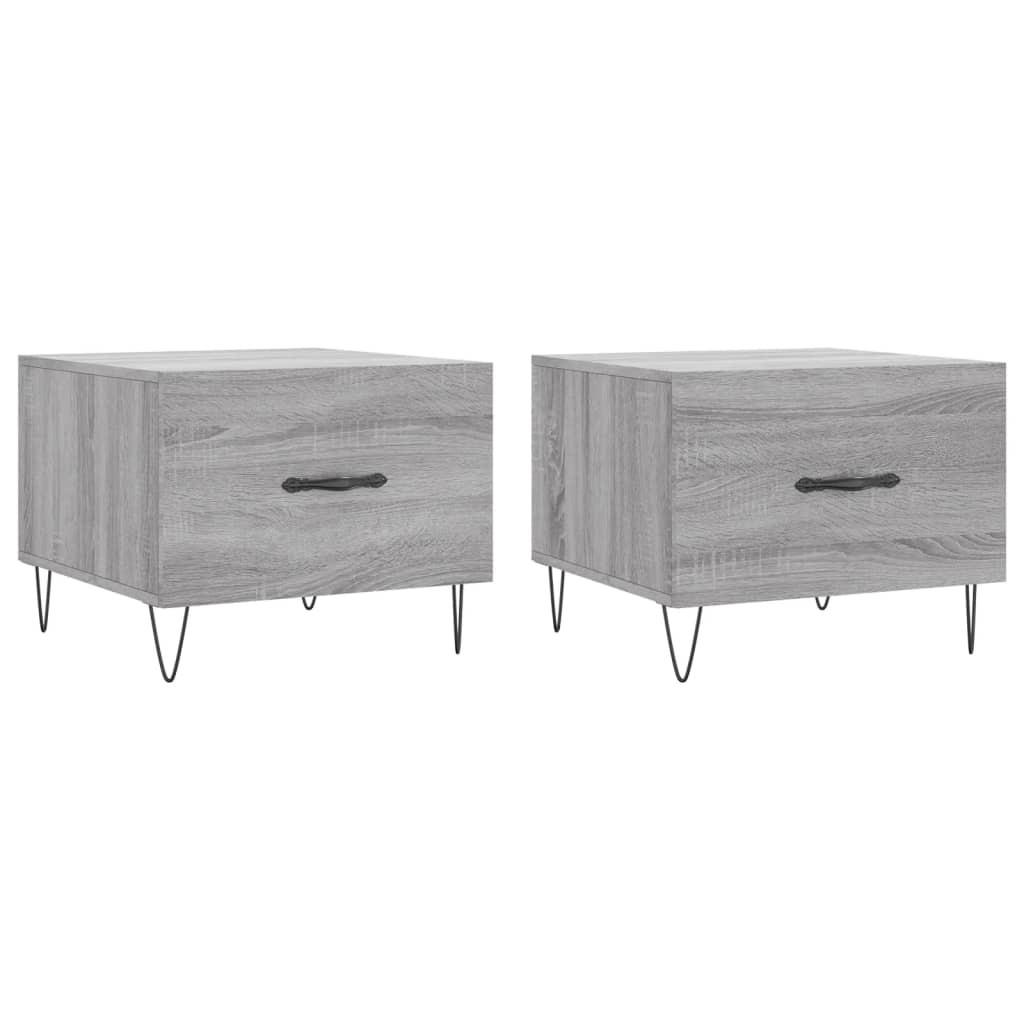 COUCHTISCHE 2 Stk. Grau Sonoma 50x50x40 cm Holzwerkstoff - Grau, Holzwerkstoff (50/50/40cm) - furnicato
