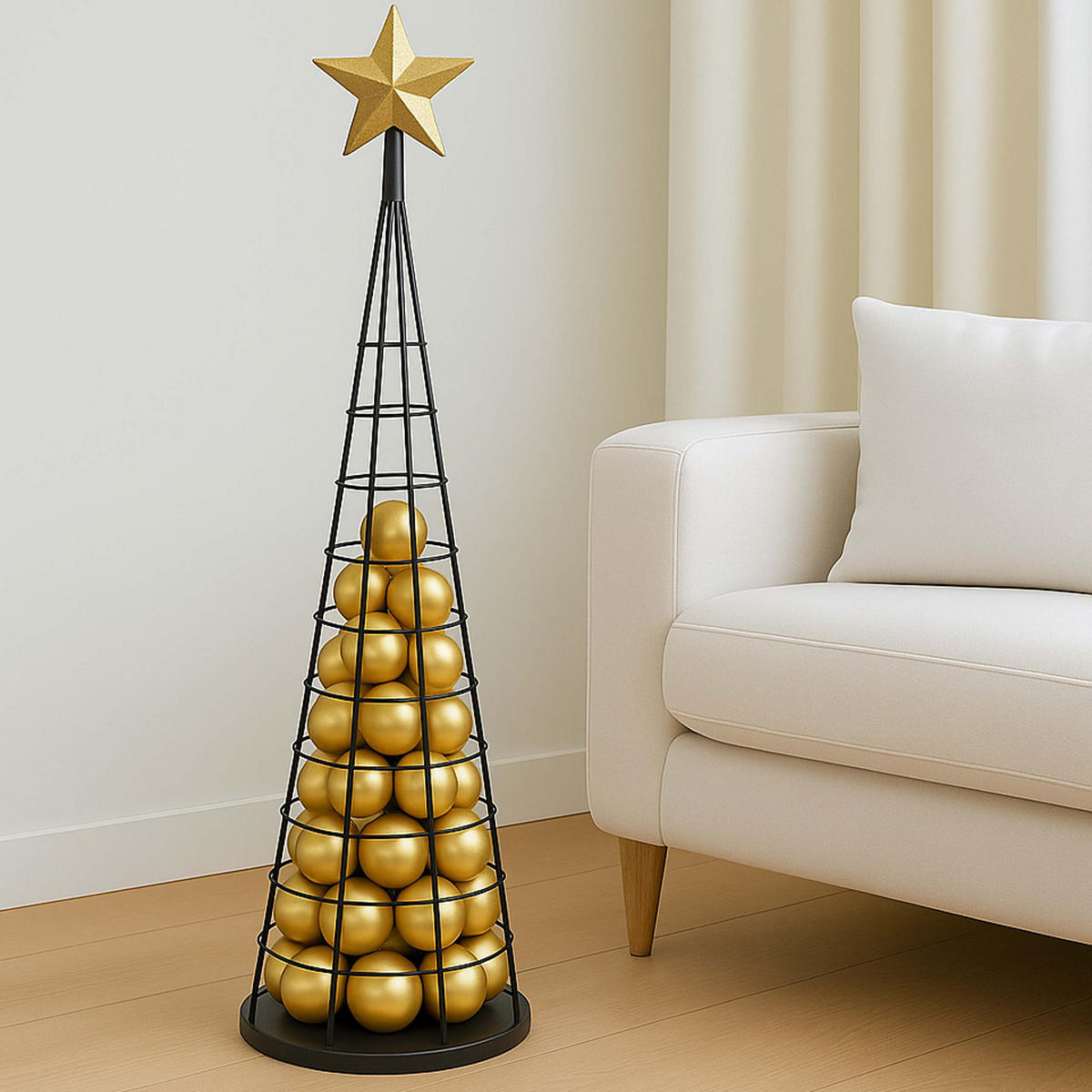 DEKO-BAUM Schwarz - Schwarz, Metall (30/115cm) - MCW