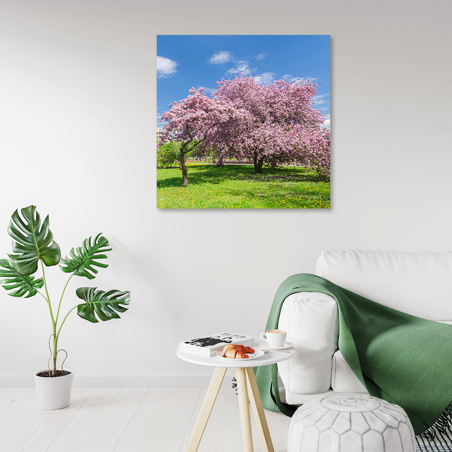 WANDBILD landschaften rosa - Pink, Textil (50/50cm) - Feeby