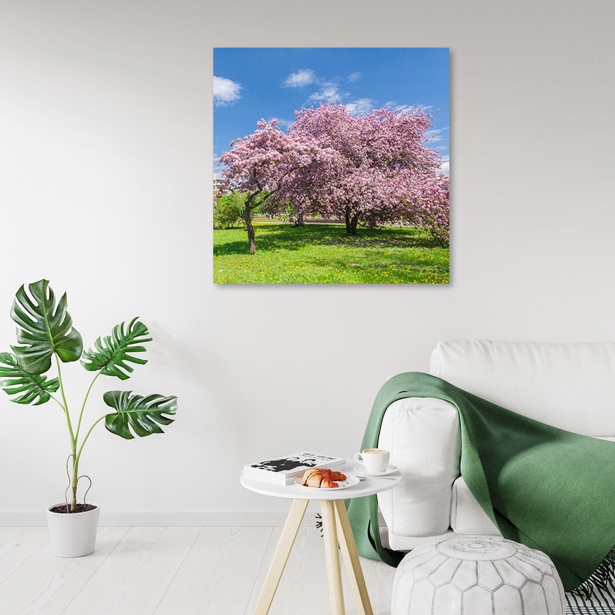 WANDBILD landschaften rosa - Pink, Textil (50/50cm) - Feeby