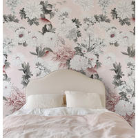 TAPETE Blumen in Puderrosa aus echtem Papier, 180x260cm, 2 Rollen - Pink, Papier (180/260cm) - WALLPAPERS4BEGINNERS