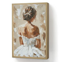 NÁSTĚNNÁ LAMPA S AKUMULÁTOREM Žena - malba - abstraktní - béžová - moderní 40x60 cm - světle hnědá, kompozitní dřevo (40/60/8cm) - OnlyWow