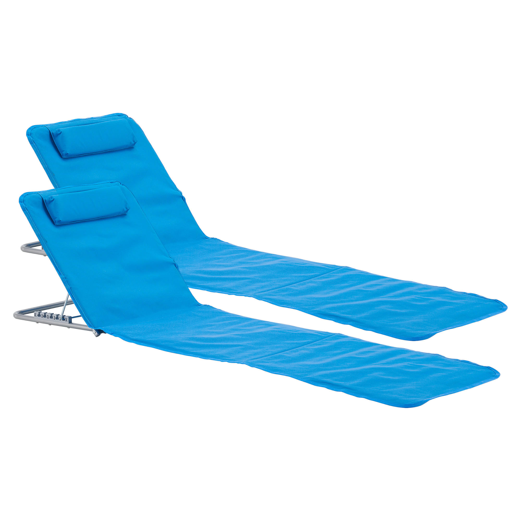 STRANDMATTEN-SET 2 TLG. Cellorigo - Blau, Textil/Metall (160/42/49cm) - [en.casa]