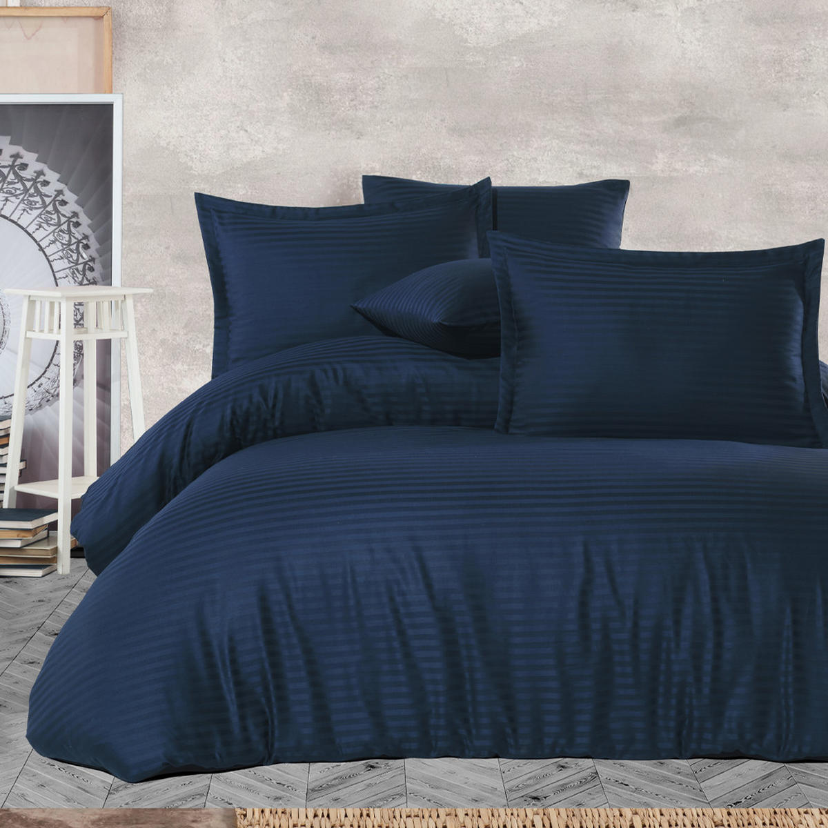 BETTWÄSCHE 4-teilig 135/200 cm YS - Dunkelblau, Textil (135/200cm) - ROLFNERS