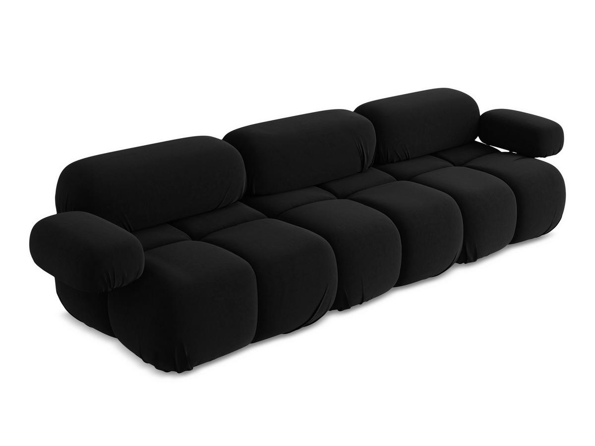 3-SITZER SOFA Samt Stoff Schwarz - Schwarz/Orange, Kunststoff/Textil (285/70/96cm) - Makamii