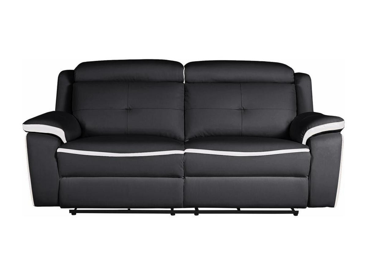 RELAXSOFA - -Sitzer - Leder - Schwarz, Weiß - - Schwarz/Weiß, Leder (207/92/97cm) - Vente-Unique