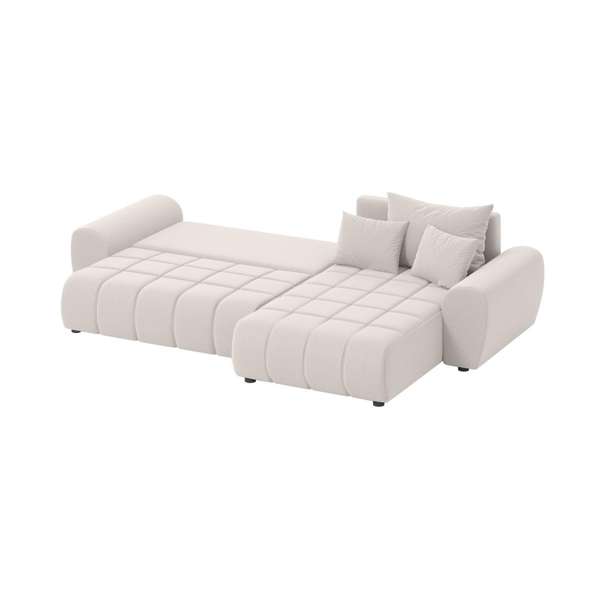 ECKSOFA Eide L mit Schlaffunktion, Cremeweiß - Creme, Textil (290/180cm) - Fedve