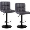 BARHOCKER 2er Set, Kunstleder in Antiklederoptik, Stahl - Anthrazit, Metall (44/114/39cm) - Woltu