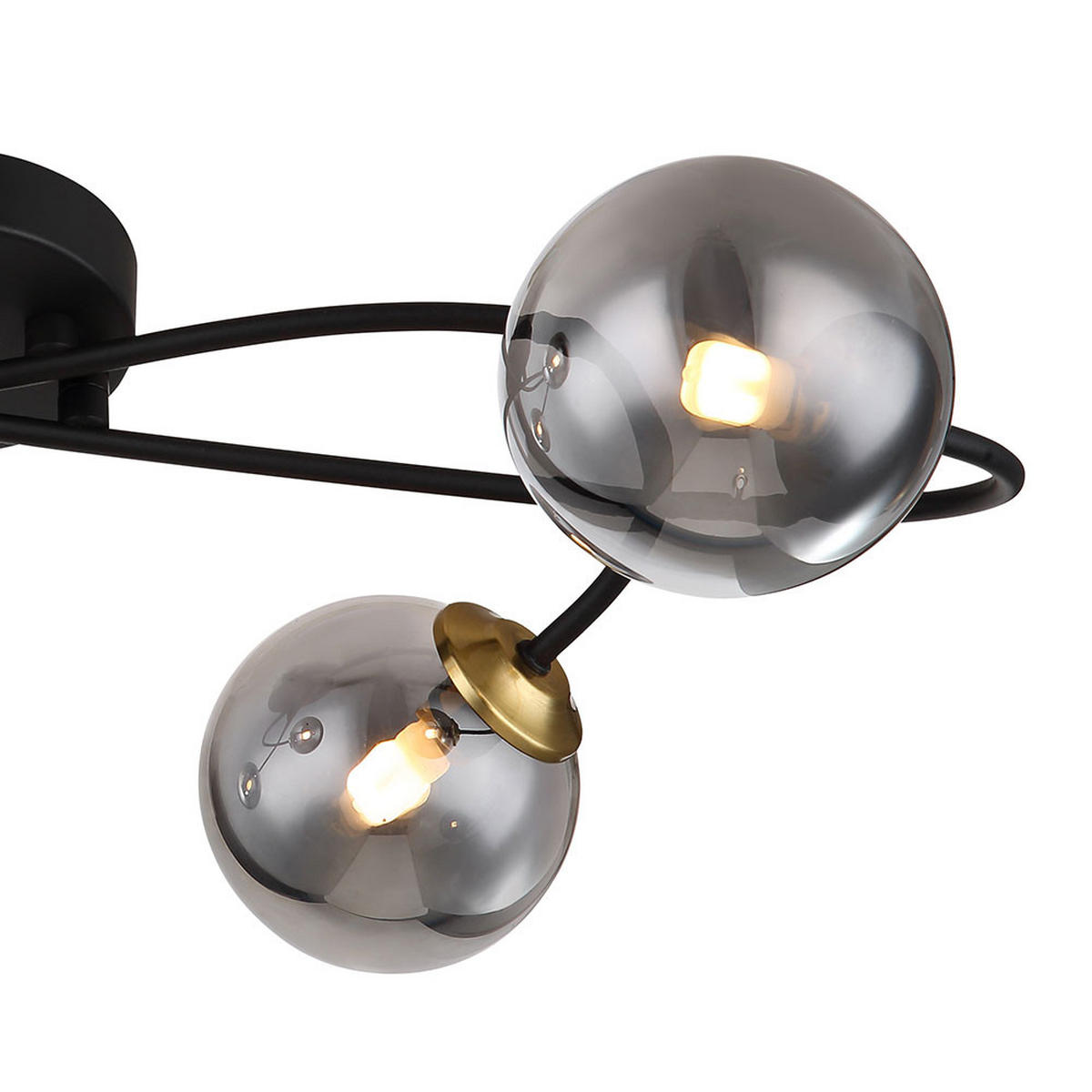 DECKENLEUCHTE Metall Glas Grau - Grau, Glas (52.5/30/15cm) - Globo Lighting