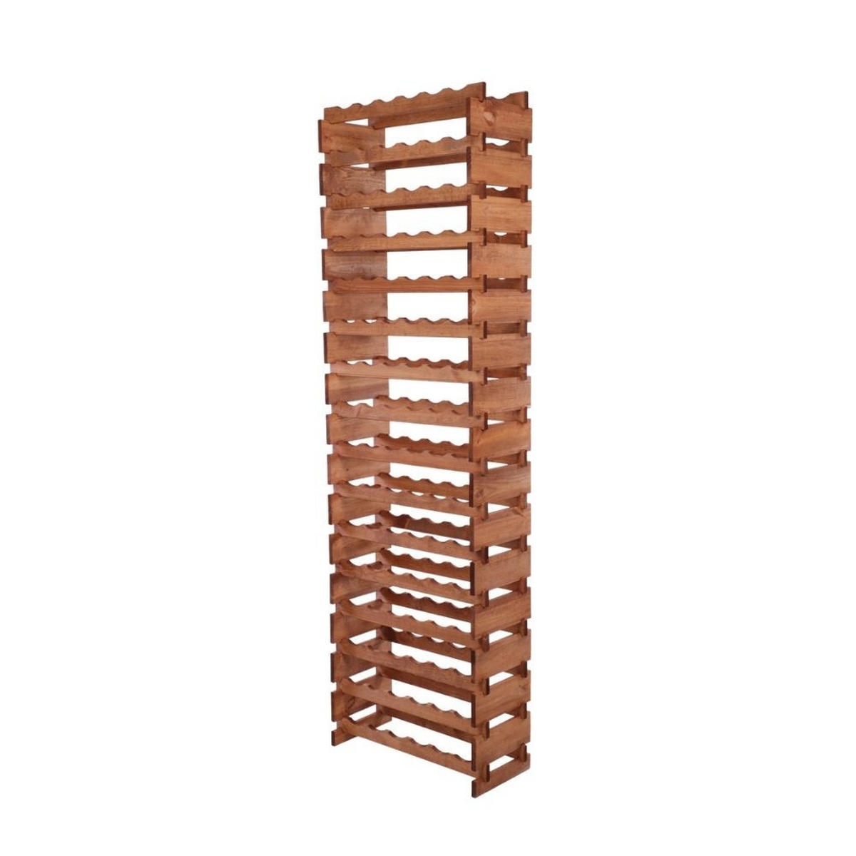 WEINREGAL VINOTECA FLEX PRO HxBxT 219x65x28cm 96 Flaschen auf 16 Ebenen Braun geölt - Braun, Holz (65/219/28cm) - PROREGAL