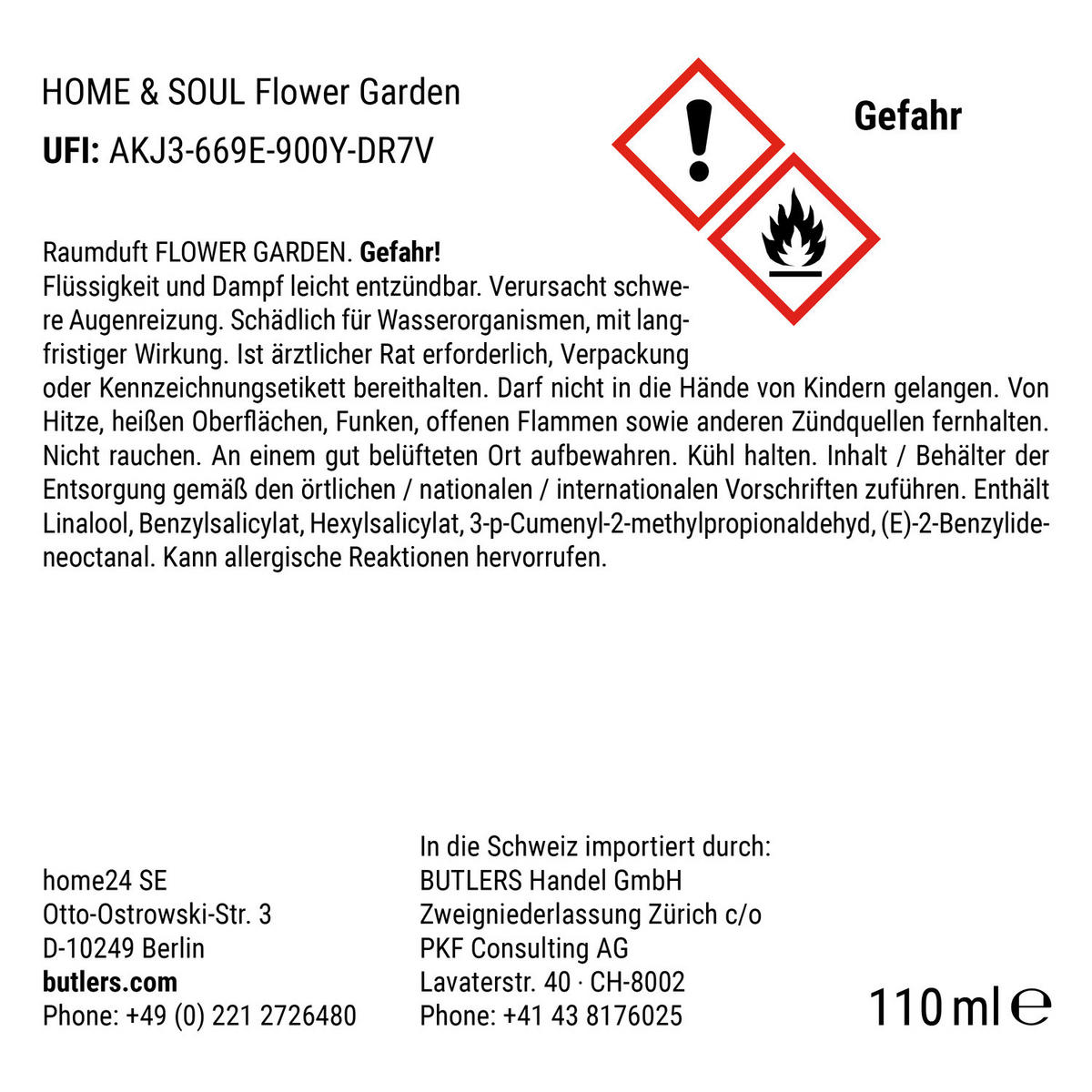 RAUMDUFT Home & Soul Flower Garden - Transparent, Glas/Naturmaterialien (5/19/5cm) - Butlers