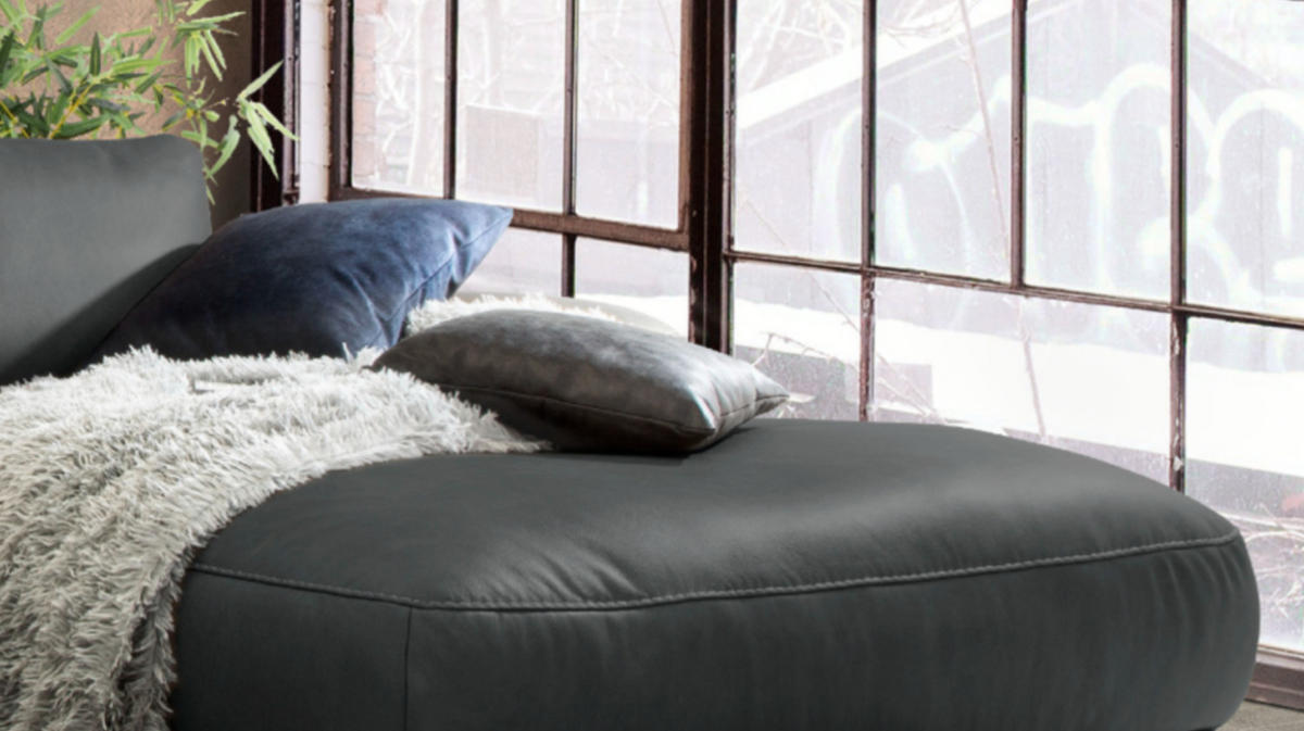 ECKSOFA MOTORISCH. RELAXFUNKTION LOLA Schwarz Leder - Schwarz, Leder (233/178cm) - KAWOLA