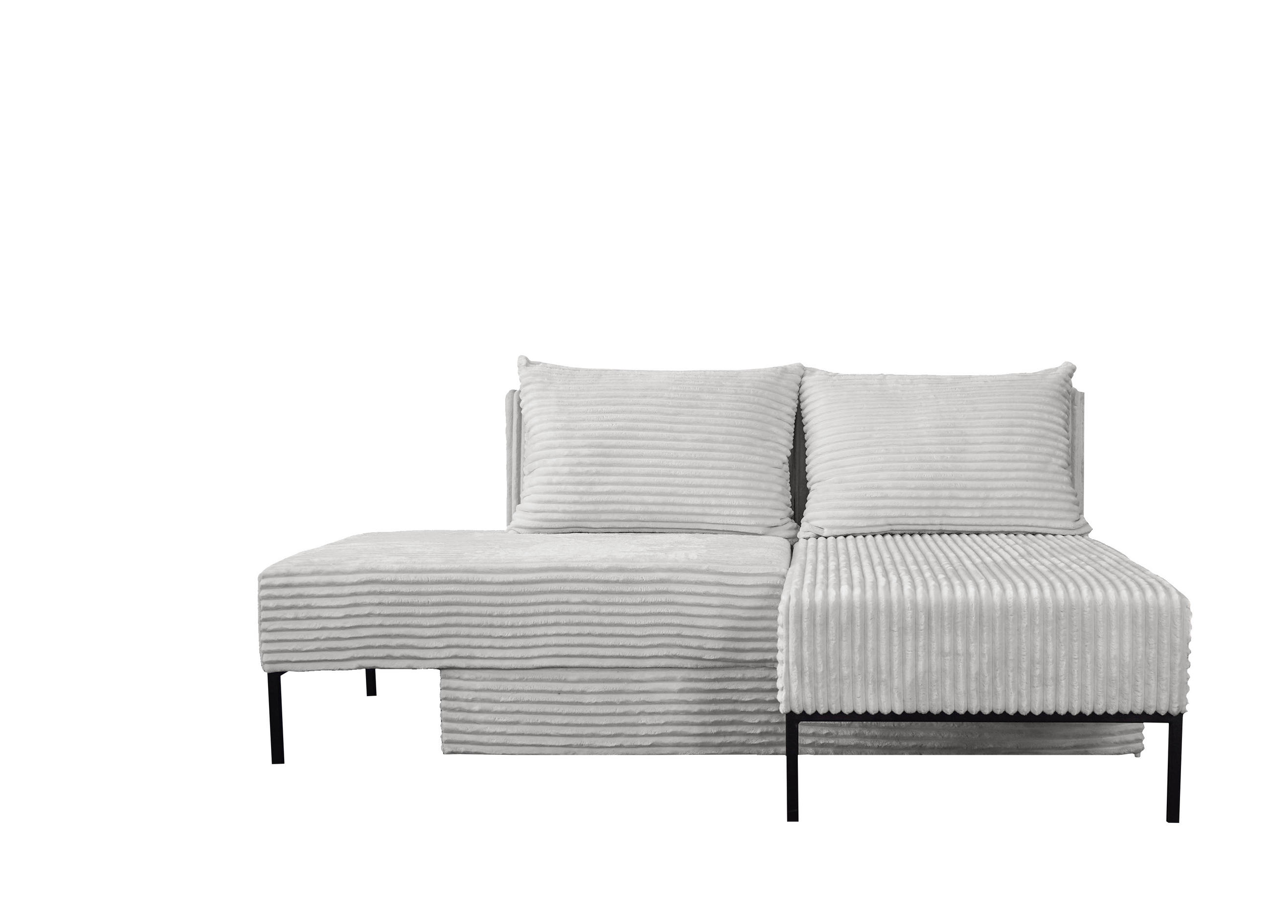 ECKSOFA Mit Schlaffunktion MOOKA 4in1-Multifunktions-System Stoff Velo Links Hellgrau - Hellgrau, Holz/Textil (145/160cm) - Kaiser Möbel